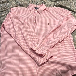 XL pink and white Ralph Lauren men’s shirt.